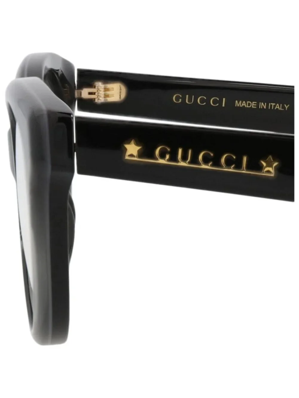 New Gucci Women's Eyeglasses Cat Eye Recycled Acetate Frame Black Black